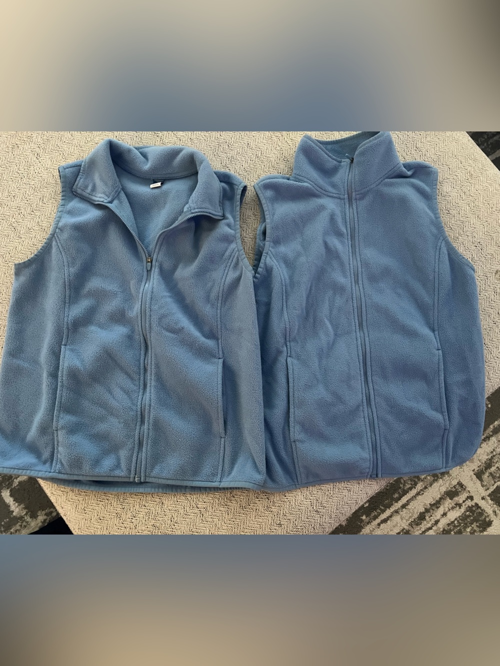 Two Old Navy Light Blue Fleece Vest